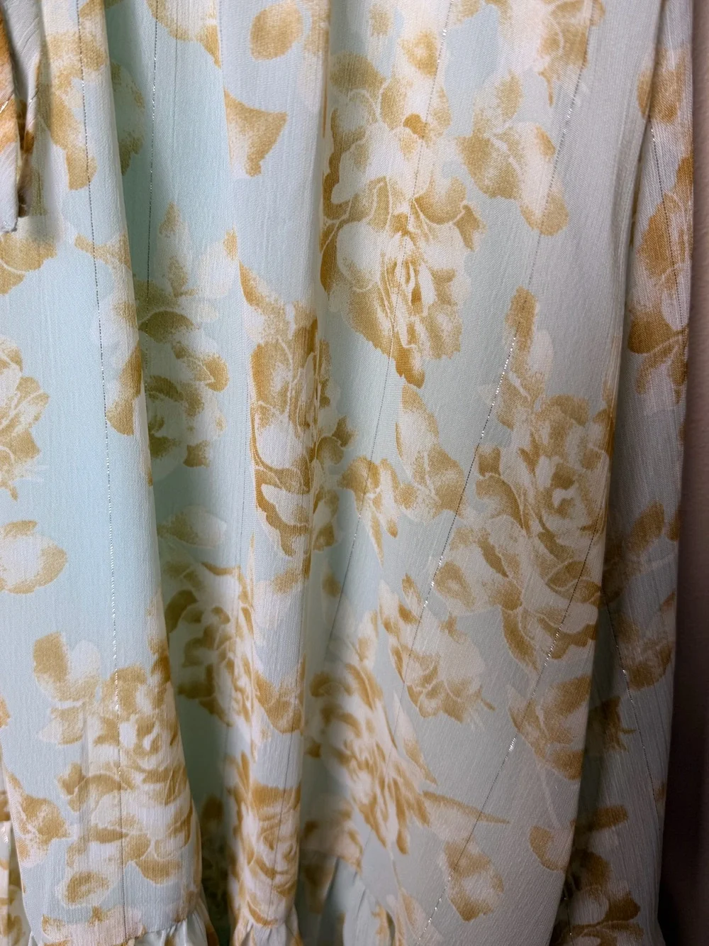 Lulus Dreaming Of Romance Dress M Mint Floral Ruffle Mini Tie Front Cottagecore - Picture 9 of 9